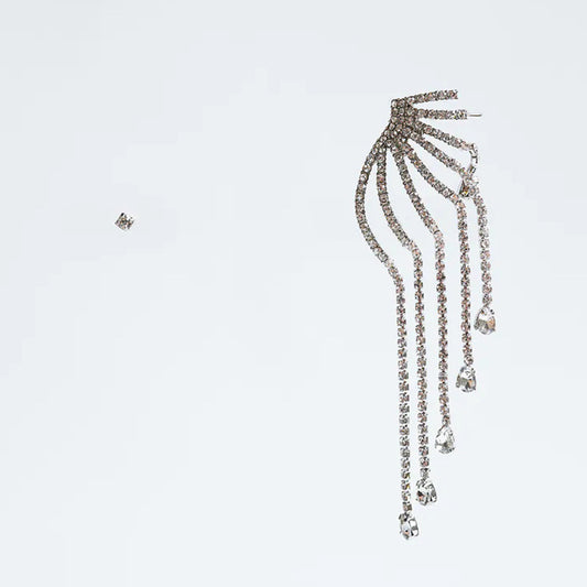 Luxury Hyperbole Long Asymmetrical Rhinestone