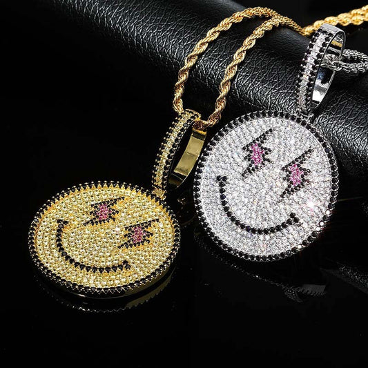 Luxury smiley face lightning Pendant