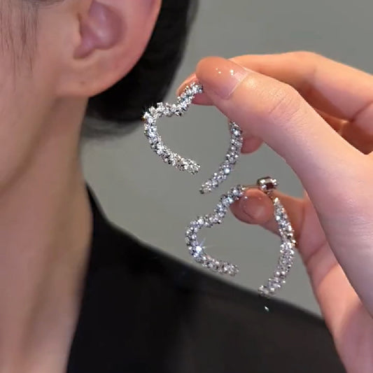 Light Luxury Diamond Love Earrings